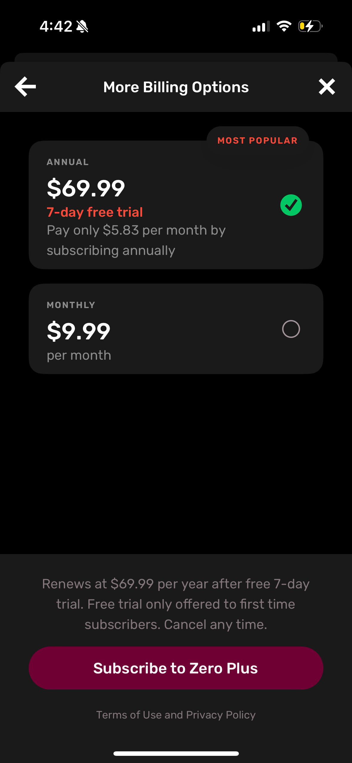 zero checkout screenshot